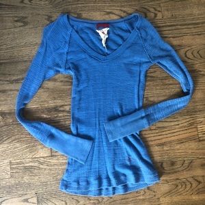 Rubbed long sleeve top